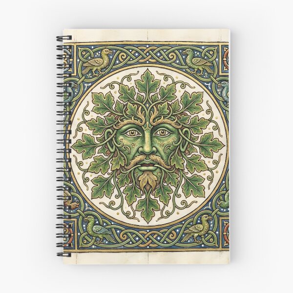 Item preview, Copy of Vintage Green Man Celtic Illuminated Manuscript Artwork designed and sold by Sybille-Yates.