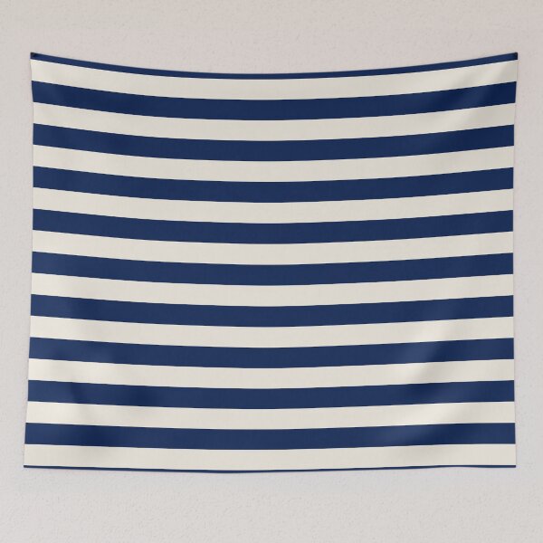 Item preview, Horizontal stripes in Navy blue and cream designed and sold by RishabhArts1.