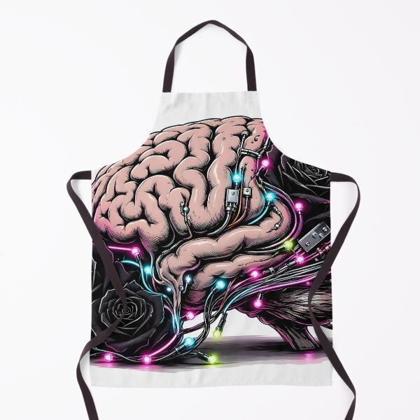 Item preview, Cyberpunk Brain with Neon Lights and Black Roses designed and sold by CraftyValley.