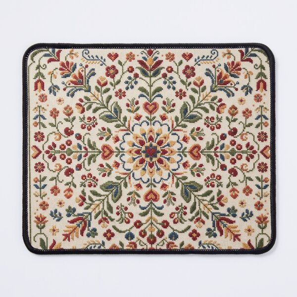 Item preview, Nordic Floral Folk Art Embroidery Square Art designed and sold by BrainCurves.