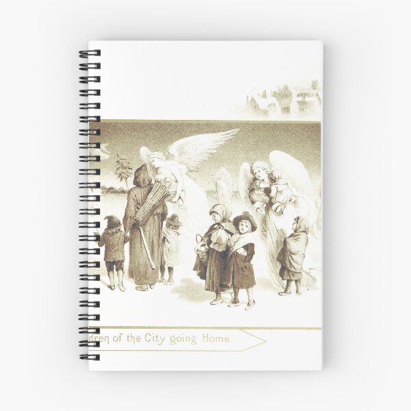 Item preview, Vintage Children Going Home Angel Lithograph Art designed and sold by Antique Science Press.