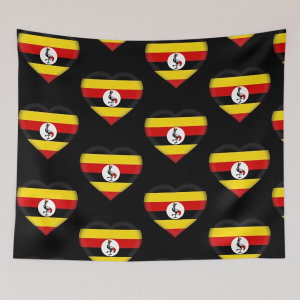 Item preview, Ugandan Flag Heart 3D Uganda Love Gift Design designed and sold by yazdogs.