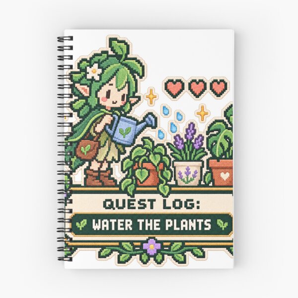 Item preview, Quest Log: Water the Plants – Cozy Pixel Garden Fairy designed and sold by ODDLUME CLUB.