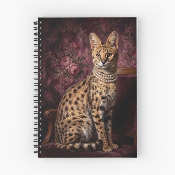 Item preview, Regal Serval Portrait with Pearl Necklace designed and sold by Real Beast Art.