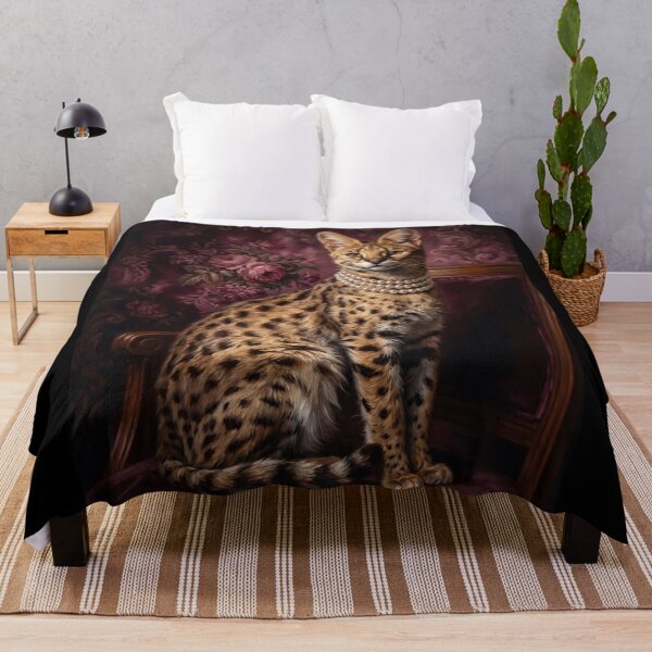 Item preview, Regal Serval Portrait with Pearl Necklace designed and sold by Real Beast Art.