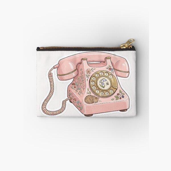 Item preview, Retro Pink Rotary Phone Aesthetic - Vintage Telephone Sticker Vector Design designed and sold by Nubian Style.
