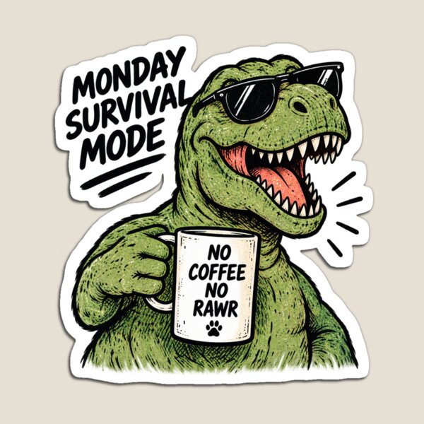 Item preview, No Coffee No Rawr T-Rex designed and sold by Houldi.