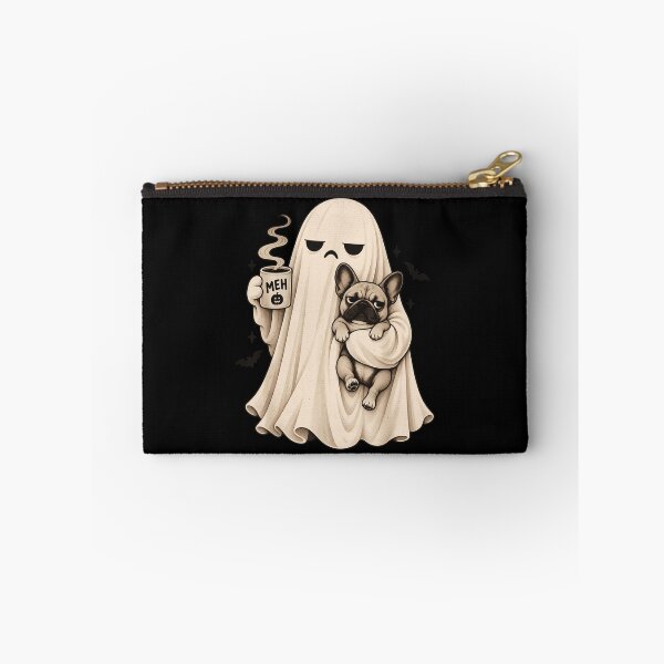 Item preview, Meh Ghost Holding French Bulldog Coffee Mug Halloween Cute Spooky Mood Apparel designed and sold by slmfams.