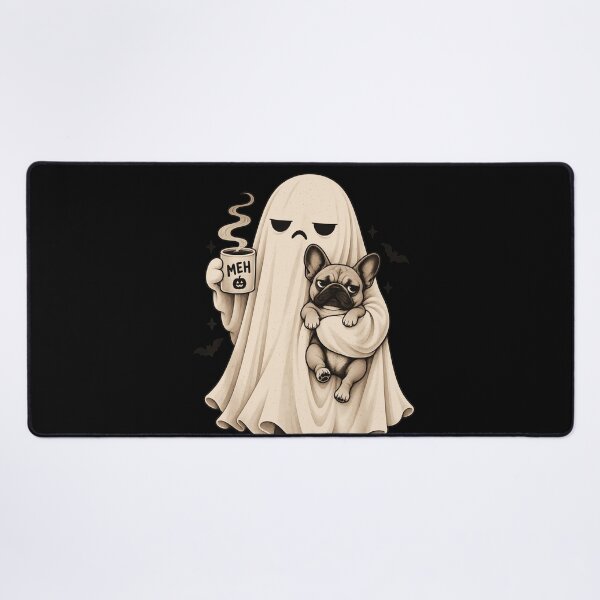 Item preview, Meh Ghost Holding French Bulldog Coffee Mug Halloween Cute Spooky Mood Apparel designed and sold by slmfams.