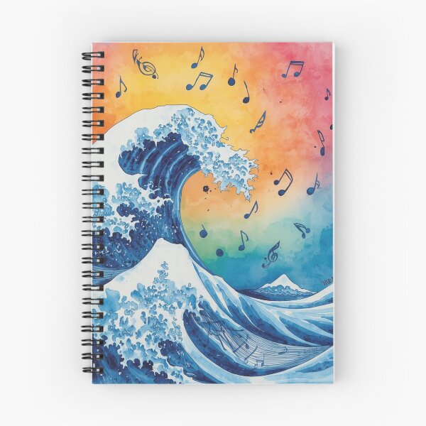 Item preview, Ocean Wave Music Art – Colorful Watercolor Wave & Musical Notes. designed and sold by fbtrisha.