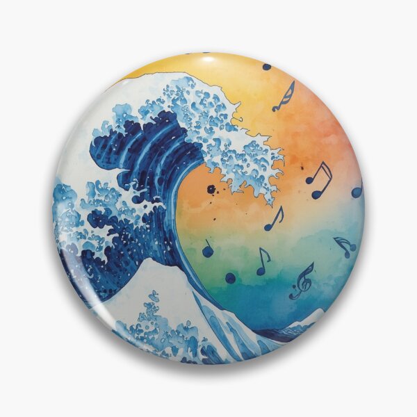 Item preview, Ocean Wave Music Art – Colorful Watercolor Wave & Musical Notes. designed and sold by fbtrisha.