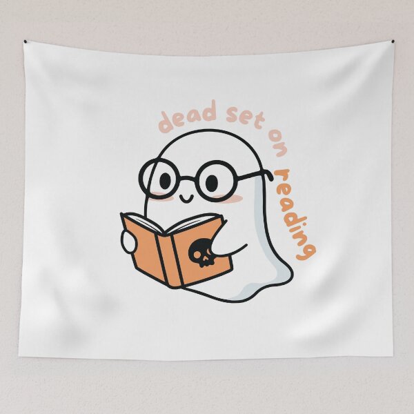 Item preview, Dead Set on Reading Ghost with Book designed and sold by sculptedstoriesco.