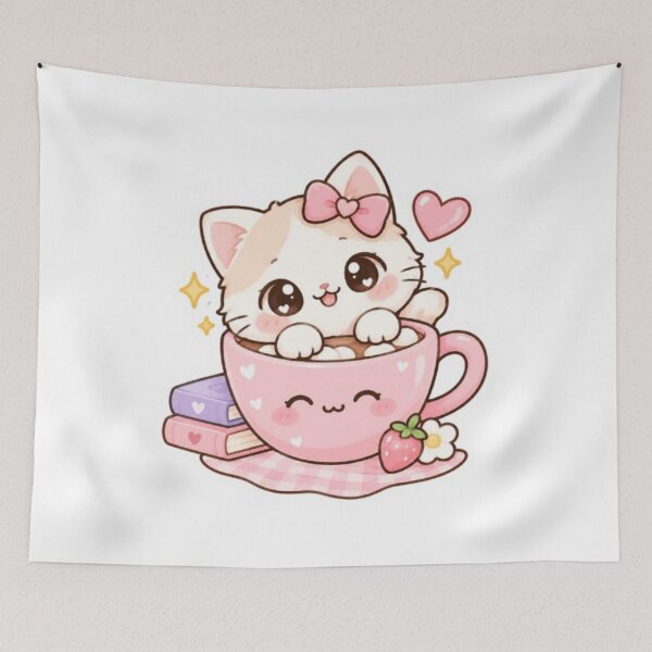 Item preview, Cute kawaii kitten stickers designed and sold by Vegasstickers.