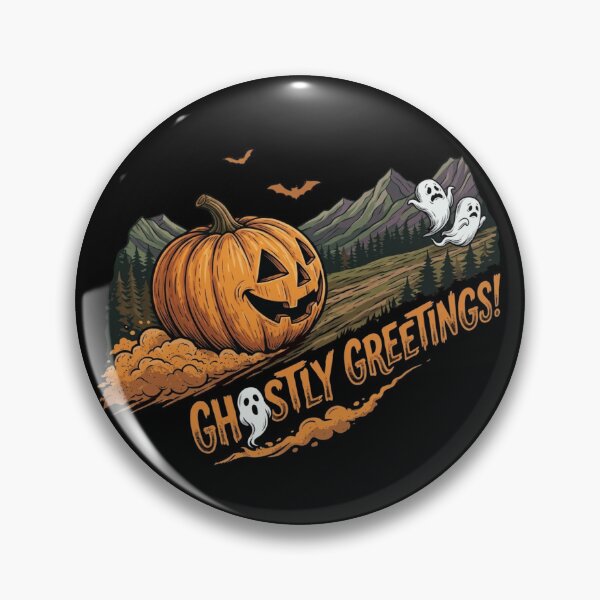 Item preview, Ghostly Greetings Pumpkin Chasing Ghosts Halloween Design designed and sold by T-Motive.