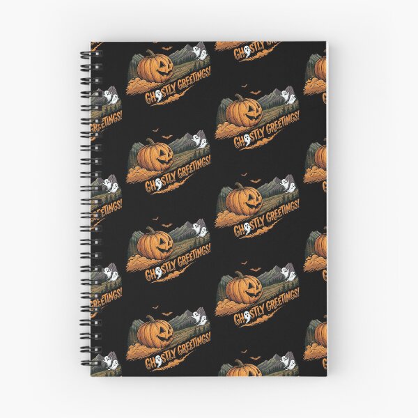 Item preview, Ghostly Greetings Pumpkin Chasing Ghosts Halloween Design designed and sold by T-Motive.