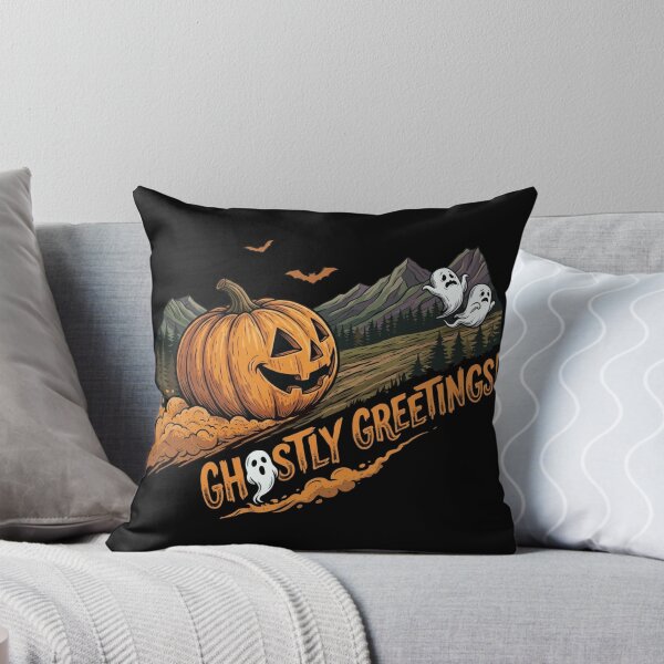 Item preview, Ghostly Greetings Pumpkin Chasing Ghosts Halloween Design designed and sold by T-Motive.