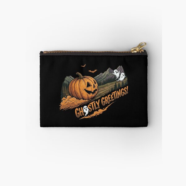 Item preview, Ghostly Greetings Pumpkin Chasing Ghosts Halloween Design designed and sold by T-Motive.
