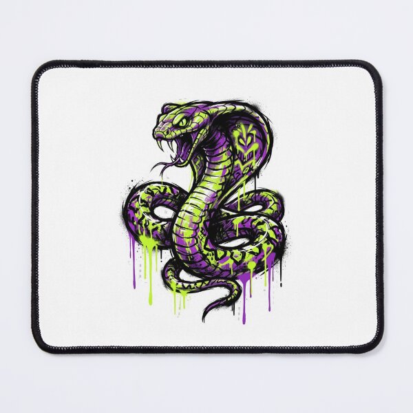 Item preview, Toxic Strike - Neon Purple and Green Cobra with Graffiti Drip Art designed and sold by StickVerse by Owais.