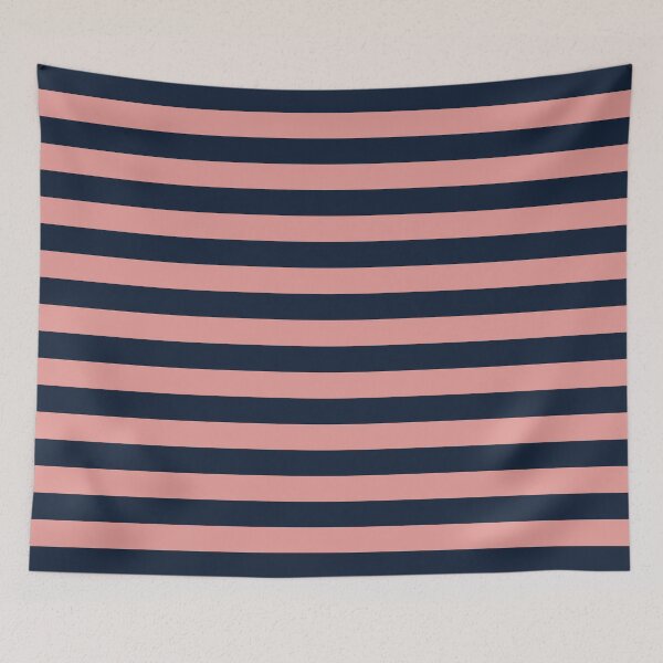 Item preview, Horizontal stripes in Navy blue and pink designed and sold by RishabhArts1.