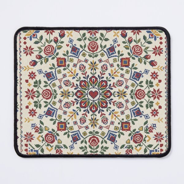 Item preview, Nordic Winter Folk Snowflake and Geometric Textile Art designed and sold by BrainCurves.