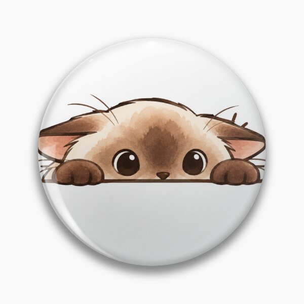 Item preview, Cute Siamese Cat Peeking and Stalking - Ferdi designed and sold by ZirionEstudio.