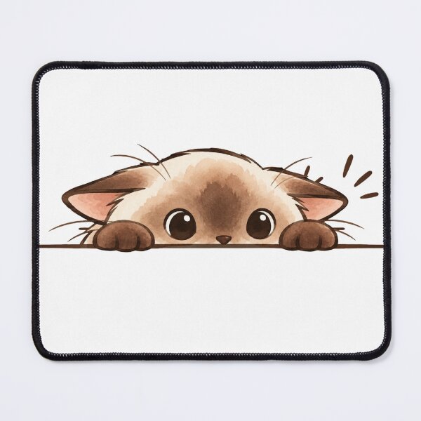 Item preview, Cute Siamese Cat Peeking and Stalking - Ferdi designed and sold by ZirionEstudio.