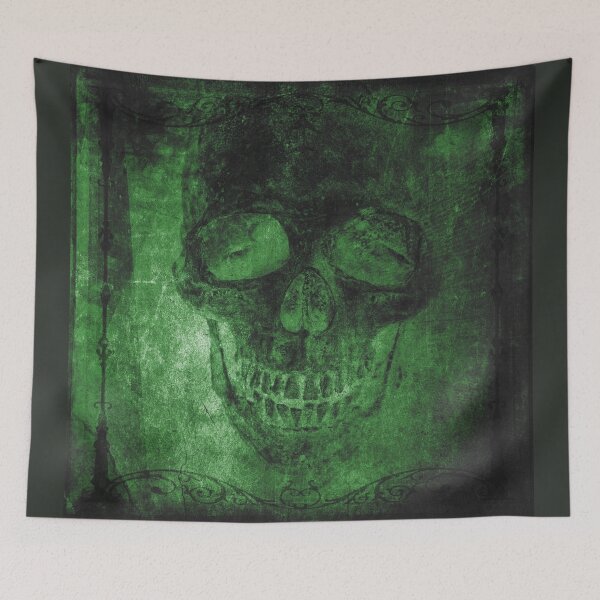 Item preview, Faded Gothic Skull Green Ornate Vignette Portrait designed and sold by Ghoul Enterprises.