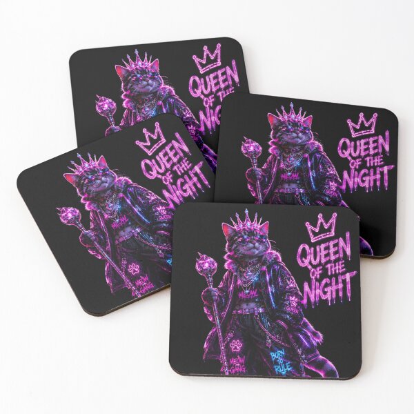 Item preview, Neon Queen Cat – Queen of the Night Cyberpunk Streetwear designed and sold by Neon Riot Studio.