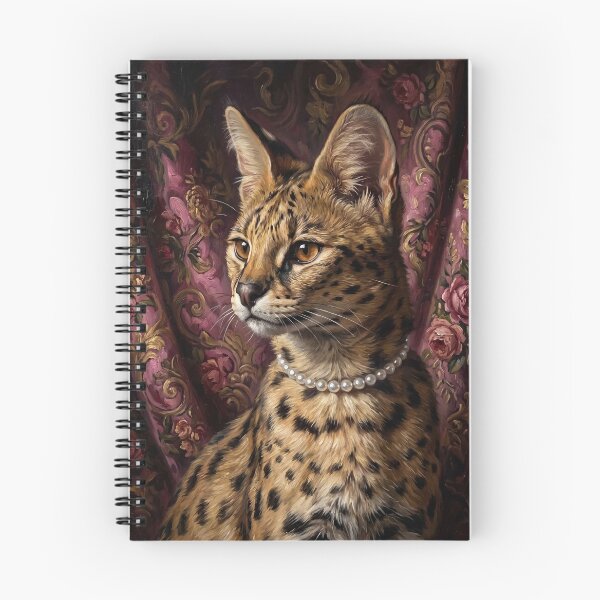 Item preview, Regal Serval Portrait with Pearl Necklace designed and sold by Real Beast Art.