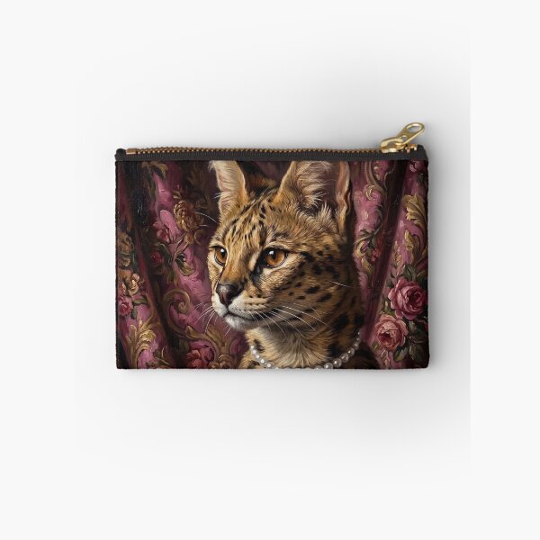 Item preview, Regal Serval Portrait with Pearl Necklace designed and sold by Real Beast Art.