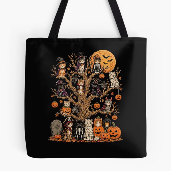Item preview, Retro Vintage Halloween Cats Tree Pumpkin Spooky designed and sold by Moizento.