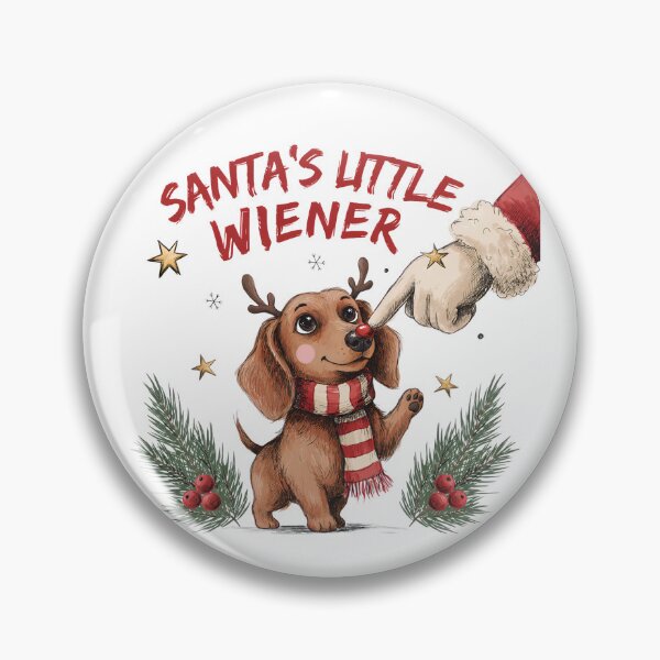 Item preview, Funny Dachshund Christmas Pun Santa's Little Wiener Dog Retro Holiday designed and sold by DYAFLK.