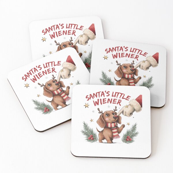 Item preview, Funny Dachshund Christmas Pun Santa's Little Wiener Dog Retro Holiday designed and sold by DYAFLK.