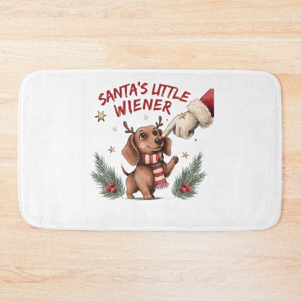 Item preview, Funny Dachshund Christmas Pun Santa's Little Wiener Dog Retro Holiday designed and sold by DYAFLK.
