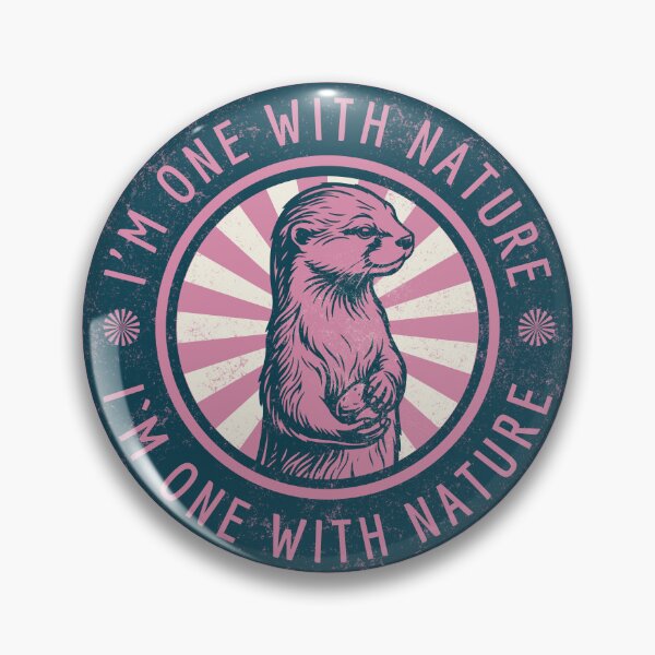 Item preview, Cute Otter Nature Badge Retro Design designed and sold by benyrhmt.