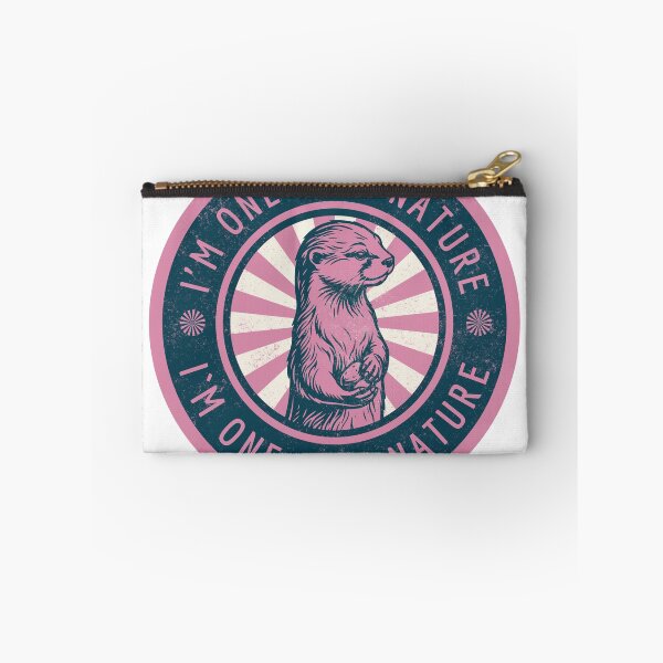 Item preview, Cute Otter Nature Badge Retro Design designed and sold by benyrhmt.