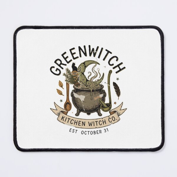 Item preview, Greenwitch Kitchen Witch Cauldron Halloween Design Graphic Tee v18 designed and sold by DarylWelsh2024.