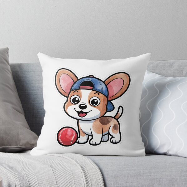 Item preview, Cute Dog in Cap Playing Fetch designed and sold by NiftyWrx.