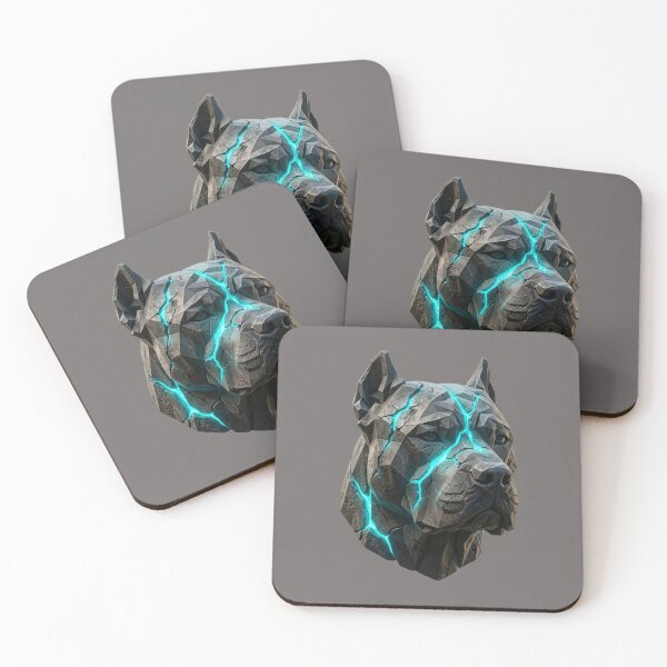 Item preview, Geometric Volcanic Presa Canario Dog Basalt Stone Cyberpunk Emblem designed and sold by EfectoCreativo.