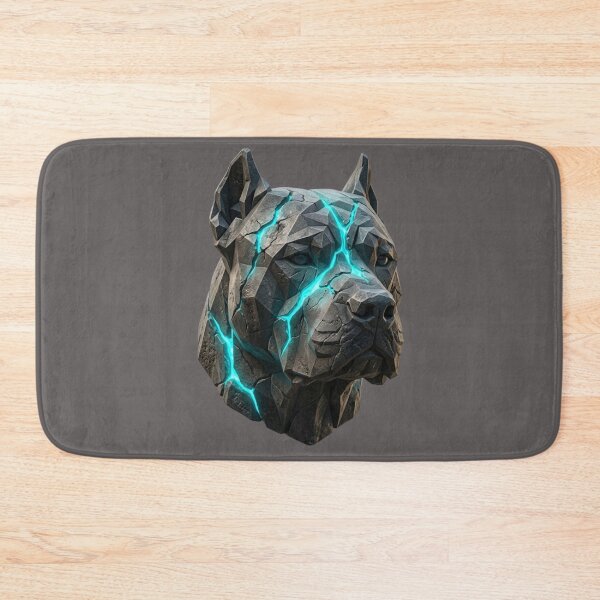 Item preview, Geometric Volcanic Presa Canario Dog Basalt Stone Cyberpunk Emblem designed and sold by EfectoCreativo.