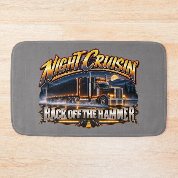 Item preview, Night Cruisin | Back Off The Hammer | Illuminated Black Semi Truck Art designed and sold by NomadForge.