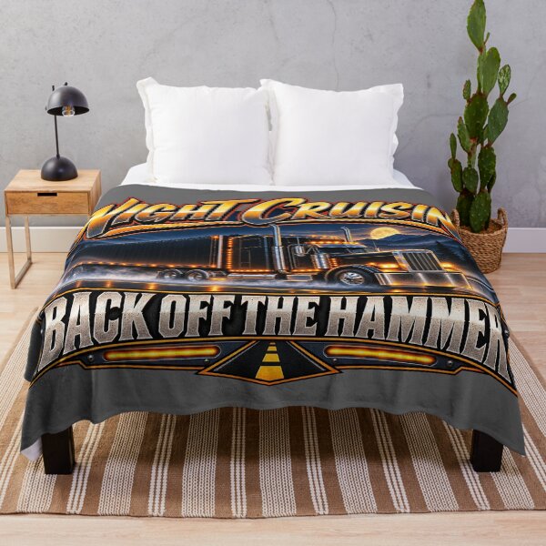 Item preview, Night Cruisin | Back Off The Hammer | Illuminated Black Semi Truck Art designed and sold by NomadForge.