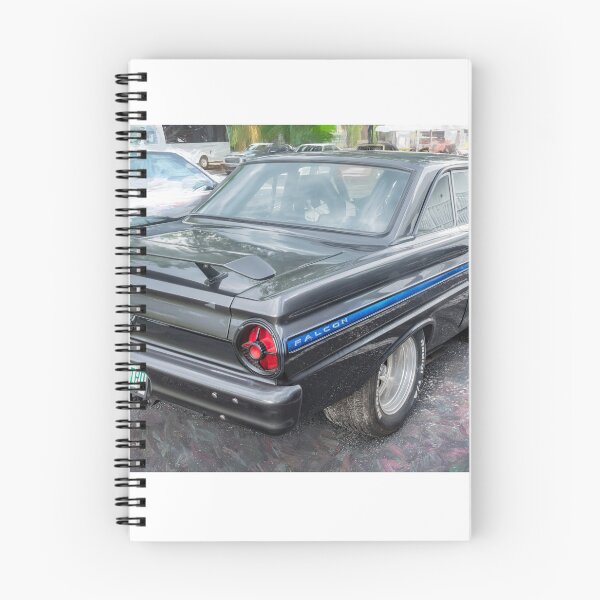 Item preview, 1965 Ford Falcon Futura Sprint Black Muscle Car Art Side Profile designed and sold by RichFrancoCars.