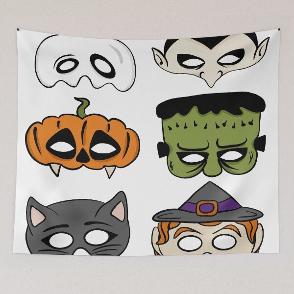 Item preview, Cute Spooky Halloween Masks Sticker Pack — Ghost Pumpkin Vampire Black Cat designed and sold by LYAN-STORE.