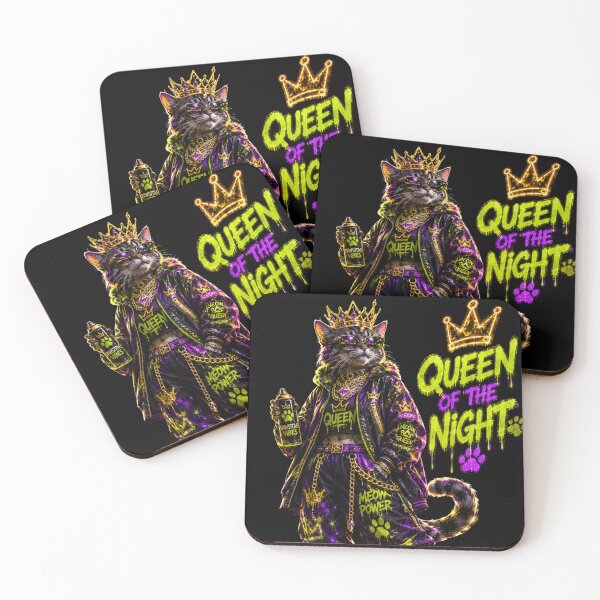 Item preview, Neon Queen Cat – Born to Rule the Cyberpunk Night designed and sold by Neon Riot Studio.