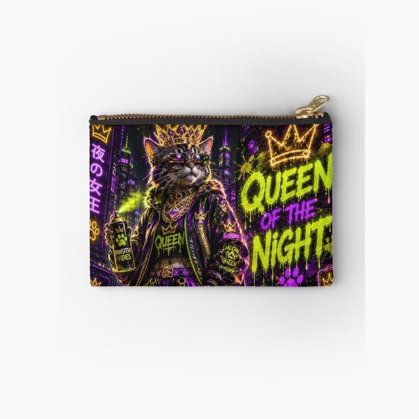 Item preview, Neon Queen Cat – Born to Rule the Cyberpunk Night designed and sold by Neon Riot Studio.