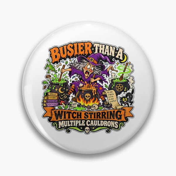 Item preview, BUSIER THAN A WITCH STIRRING MULTIPLE CAULDRONS designed and sold by WheelieGdArt.