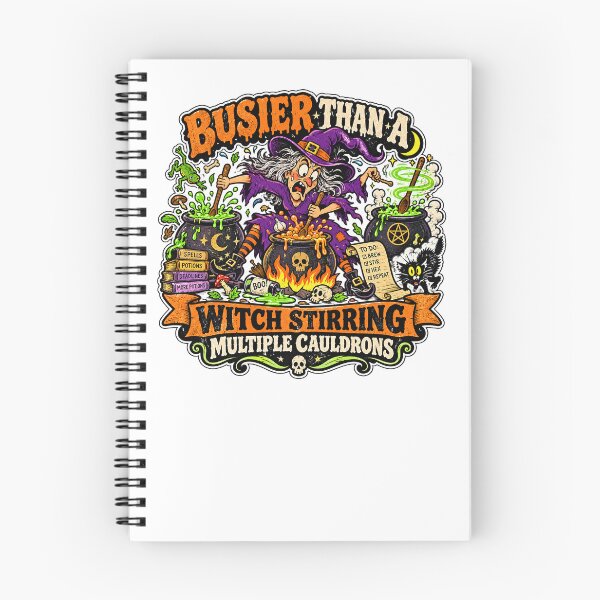 Item preview, BUSIER THAN A WITCH STIRRING MULTIPLE CAULDRONS designed and sold by WheelieGdArt.