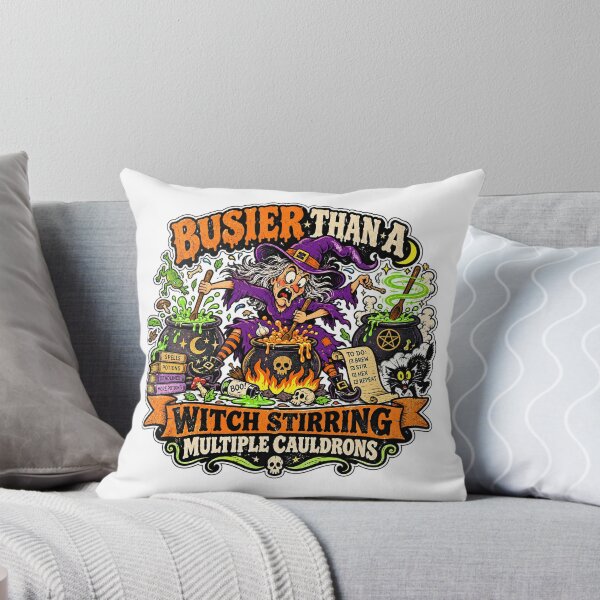 Item preview, BUSIER THAN A WITCH STIRRING MULTIPLE CAULDRONS designed and sold by WheelieGdArt.