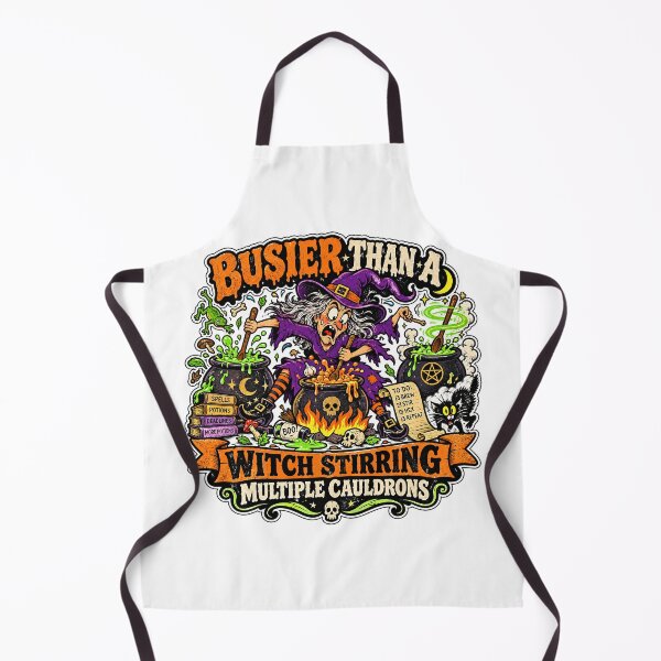 Item preview, BUSIER THAN A WITCH STIRRING MULTIPLE CAULDRONS designed and sold by WheelieGdArt.